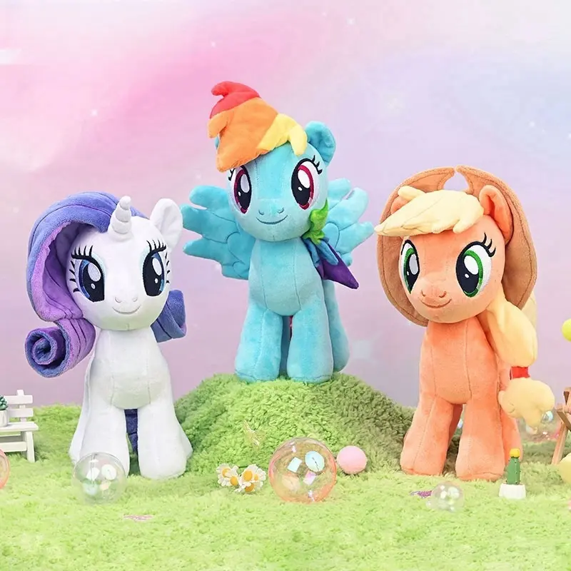 New Anime My Little Pony Prototype Plush Toys Cartoon Twilight Sparkle Rarity Fluttershy Applejack Stuffed Doll Kids Xmas Gifts