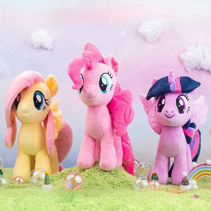 New Anime My Little Pony Prototype Plush Toys Cartoon Twilight Sparkle Rarity Fluttershy Applejack Stuffed Doll Kids Xmas Gifts