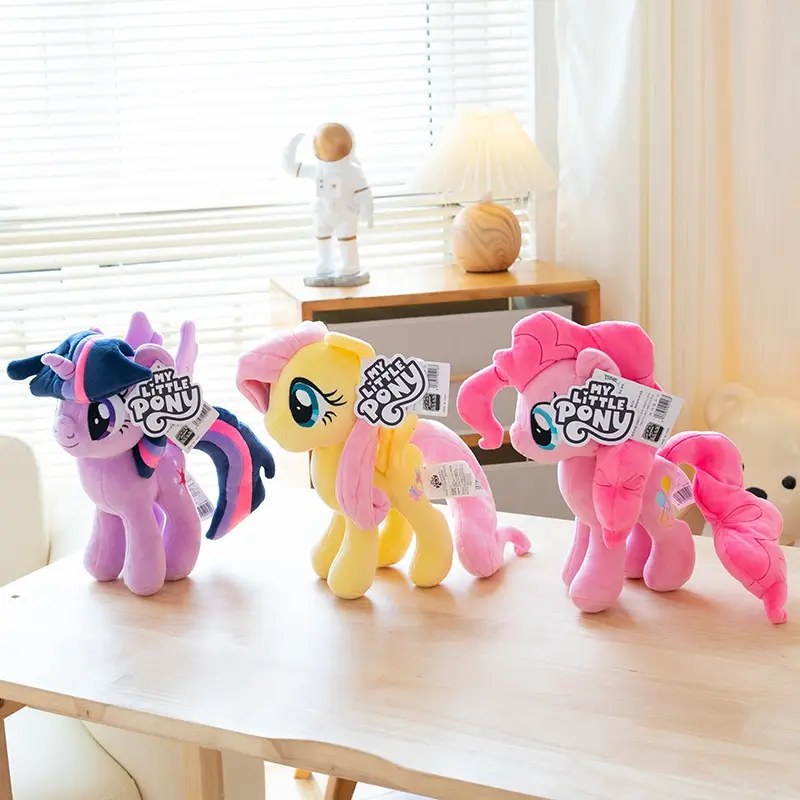 New Anime My Little Pony Prototype Plush Toys Cartoon Twilight Sparkle Rarity Fluttershy Applejack Stuffed Doll Kids Xmas Gifts