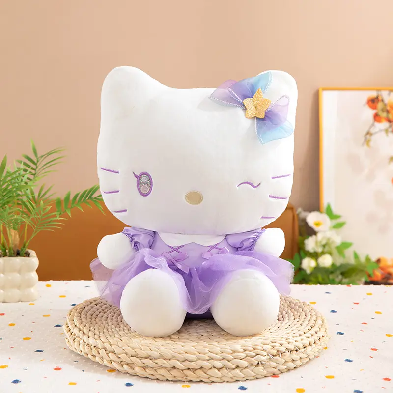 20cm Sanrio Plush Melody Kuromi Stuffed Plush Hello Kitty Cinnamoroll Plushine Statue Model Collection Decoration Ornament Toys