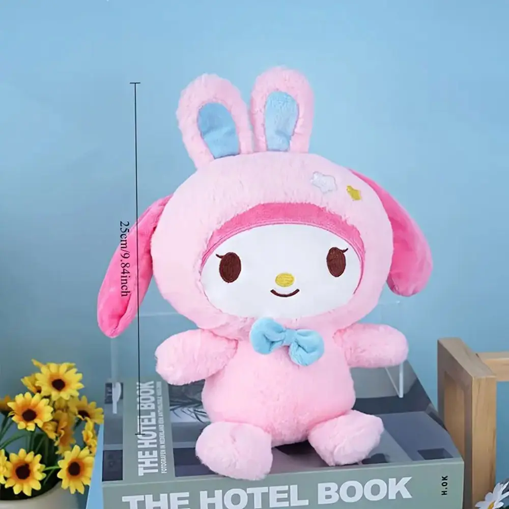 25cm Kawaii Sanrio Plush Toys Hello Kitty Kuromi My Melody Pillow Stuffed KT Cinnamoroll Plush Doll Toy Cute Birthday Gifts