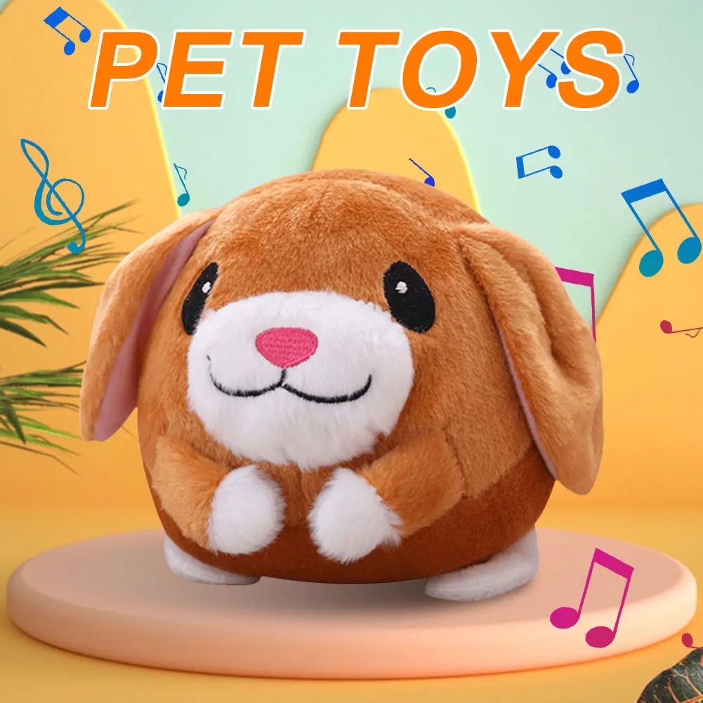Cartoon Pig Active Moving Pet Plush Toy Washable Interactive Dog Toys USB Rechargeable Talking Moving Dog Ball Toy for Dogs Cats
