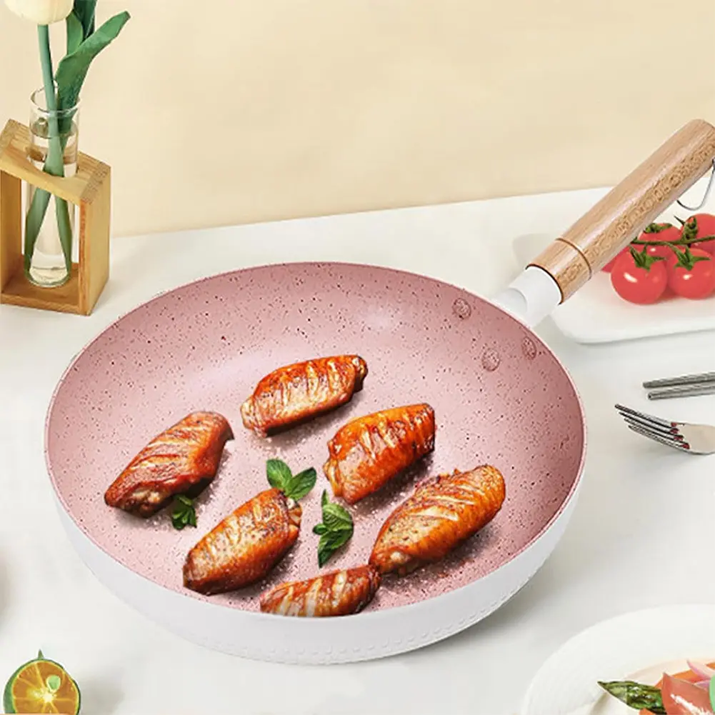 Nonstick Frying Pan Aluminum Alloy Saute Pan with Heat Resistant Handle Skillet Cookware Frying Pot for Home Kitchen