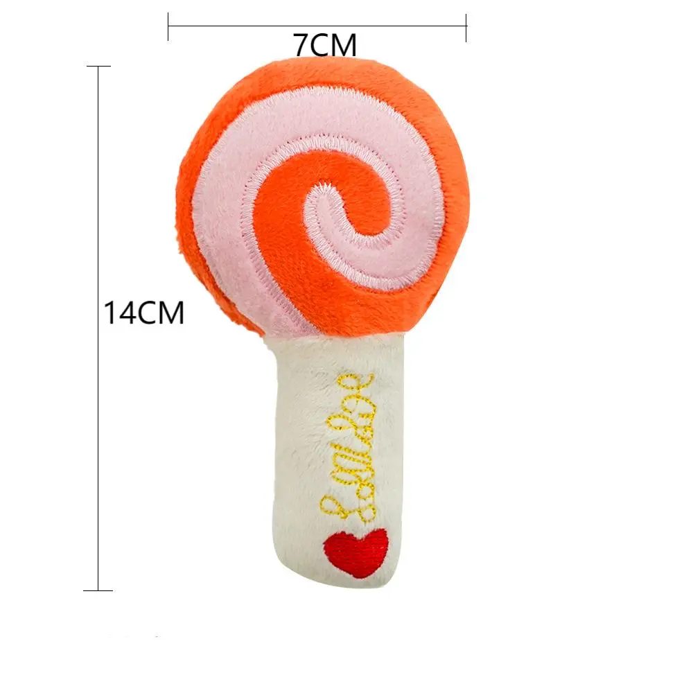 Dog Toys Plush Chew Toys for Small Medium Dogs Puppy Cute Lollipop Shape Squeaky Toy Pet Supplies