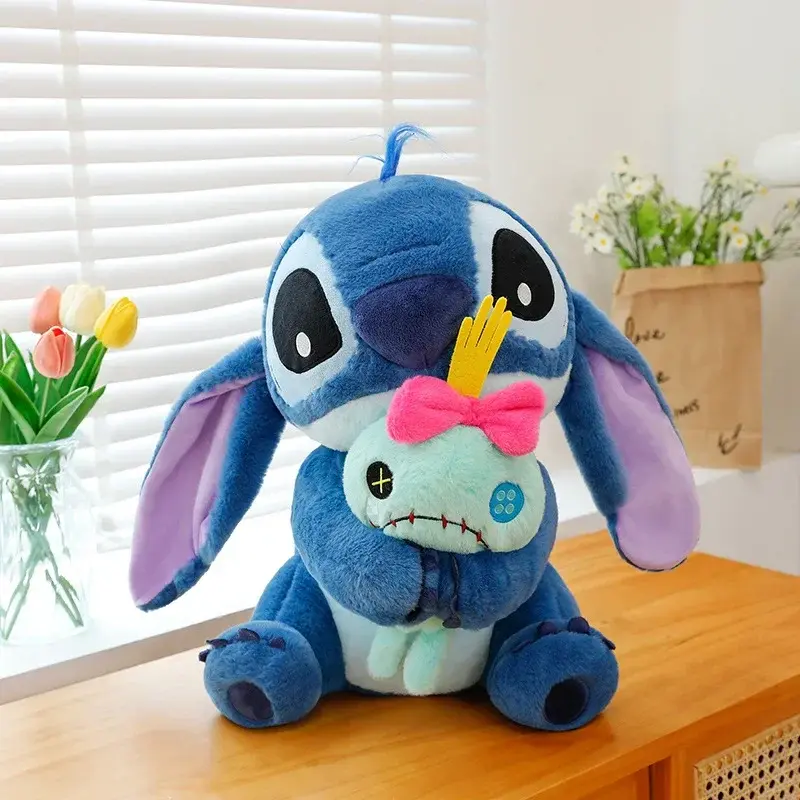 Anime Lilo & Stitch Plush Hug The Duck Doll Cartoon Plush Toy Cute Anime Soft Stuffed Kawaii Children Birthday Decoration Gifts