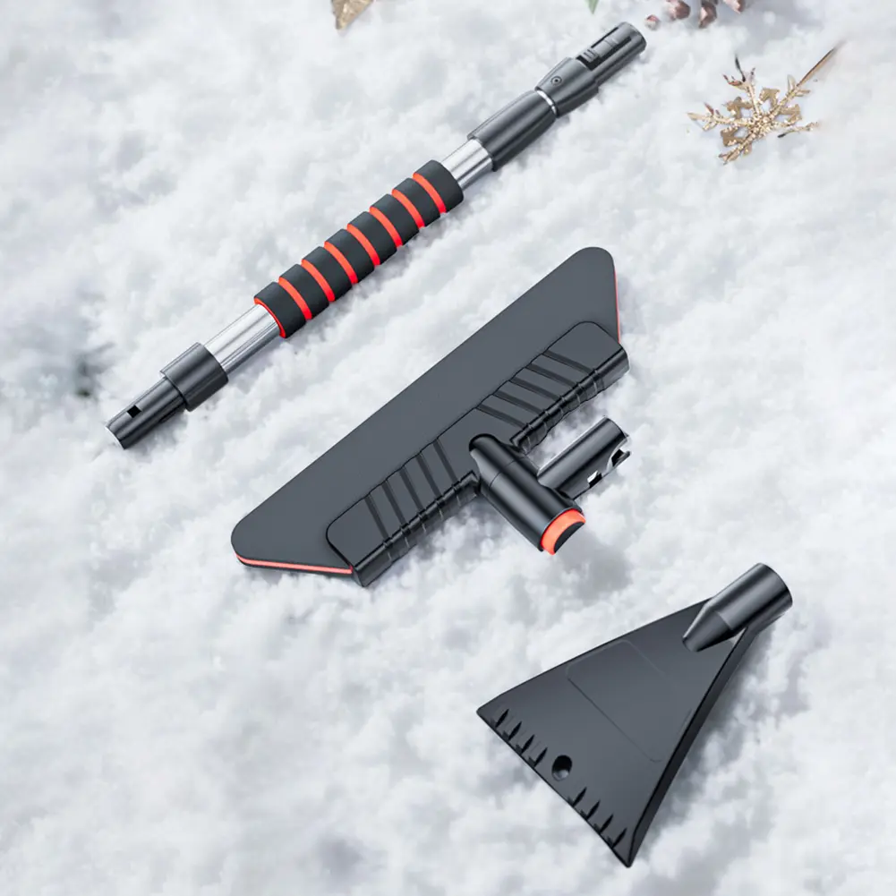 2 In 1 Detachable Snow Brush Multifunctional Windshield Snow Remover Ergonomic Handle Retractable Snow Remover Auto Cleaner Tool