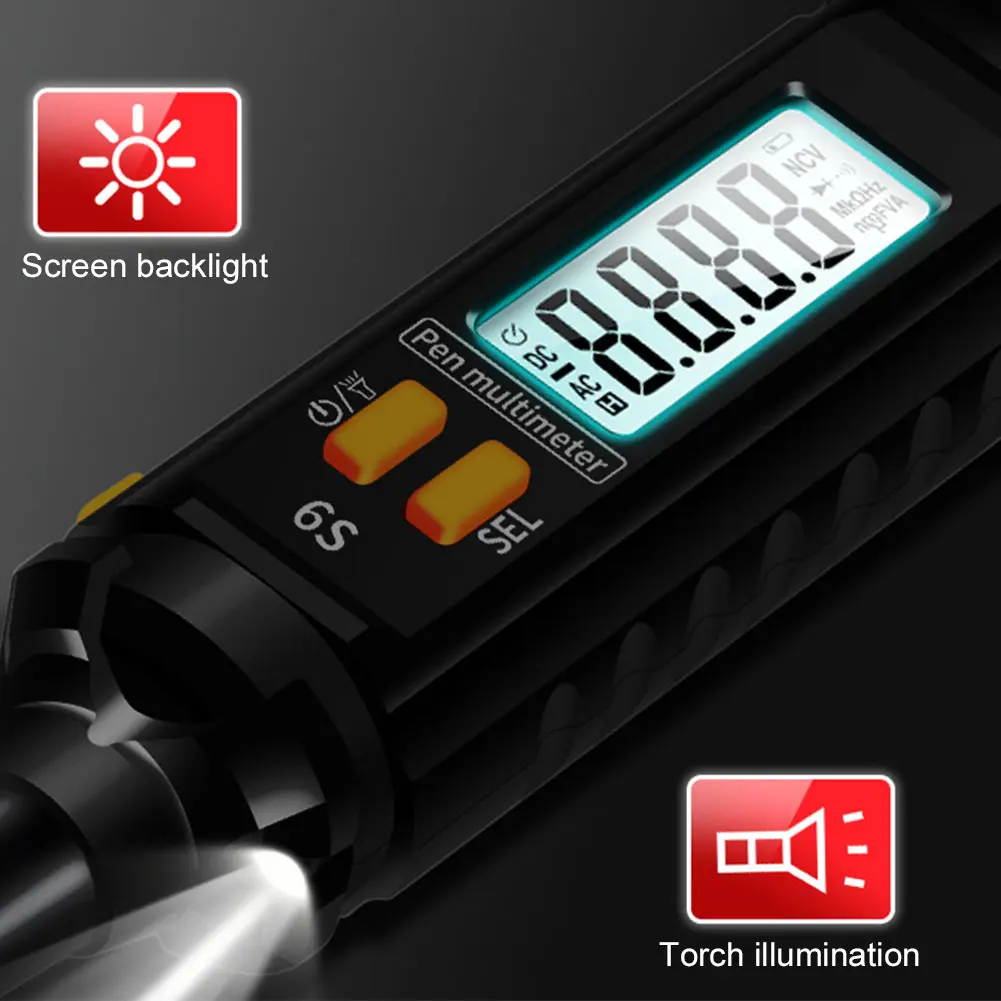 Pen Type Digital Multimeter 4000 Counts Non-Contact Voltmeter NCV Multimeter Pen Detect Wire Breakpoint Live/Null Wire Tester