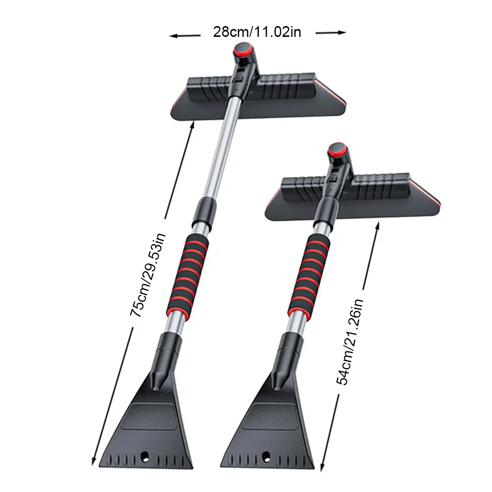 2 In 1 Detachable Snow Brush Multifunctional Windshield Snow Remover Ergonomic Handle Retractable Snow Remover Auto Cleaner Tool
