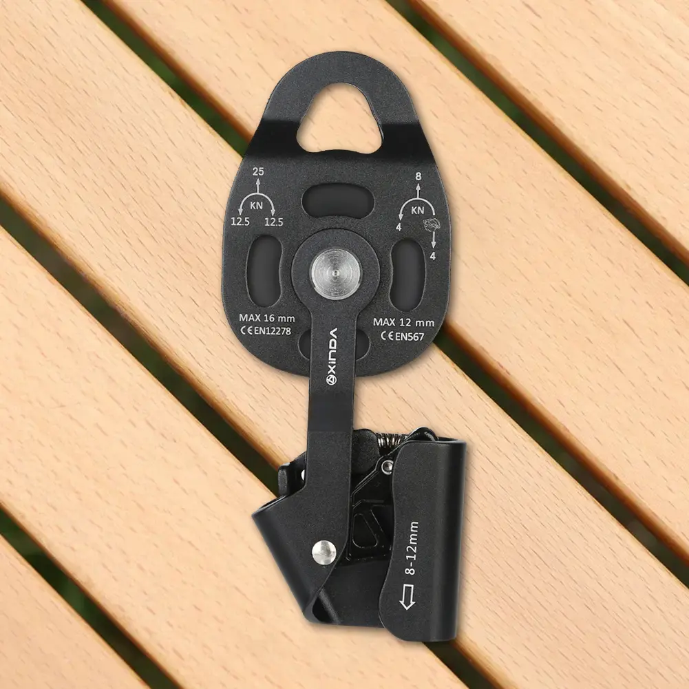 25KN Climbing Lifting Pulley Lift Weight Pulley Device Outdoor Rope Pulley for Rock Climb High Altitude Heavy Transport