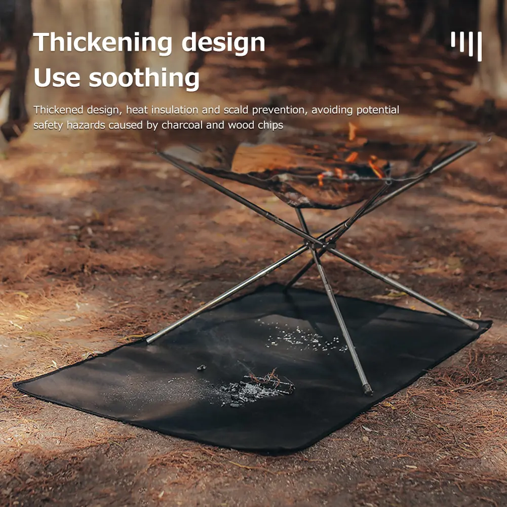 Patio Protective Mats Heat Insulation Grill Mat Blanket Easy To Clean High Temperature for Outdoor Camping for Ground Deck Lawn