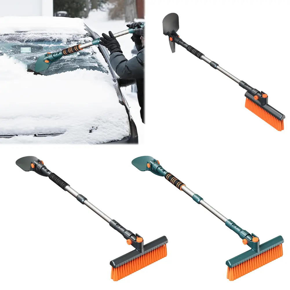 Extendable Snow Brush with Ice Scraper Car Snow Shovel Telescoping Ice Scraper Snow Remover Winter Cleaning Tool for Cars & SUVs