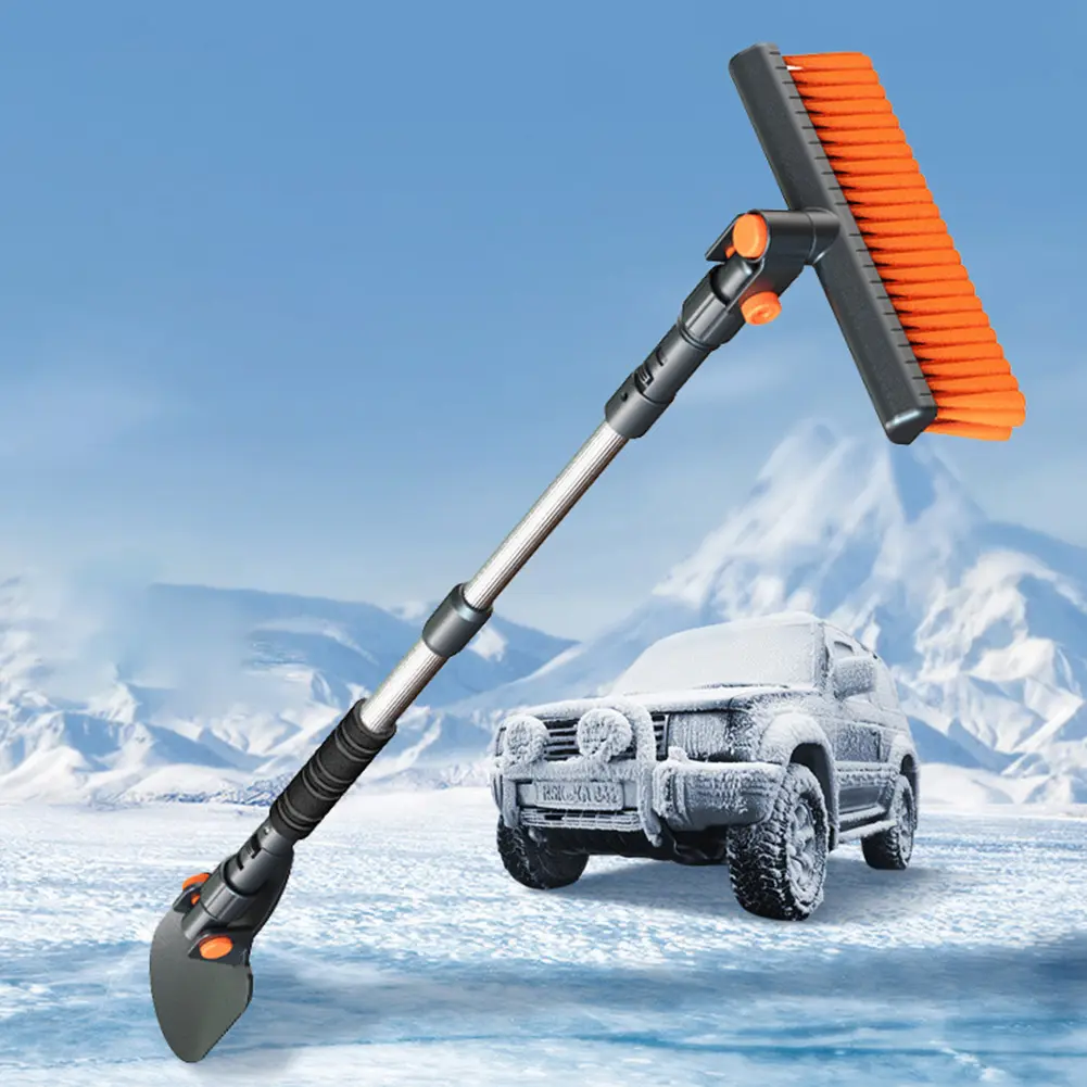 Extendable Snow Brush with Ice Scraper Car Snow Shovel Telescoping Ice Scraper Snow Remover Winter Cleaning Tool for Cars & SUVs