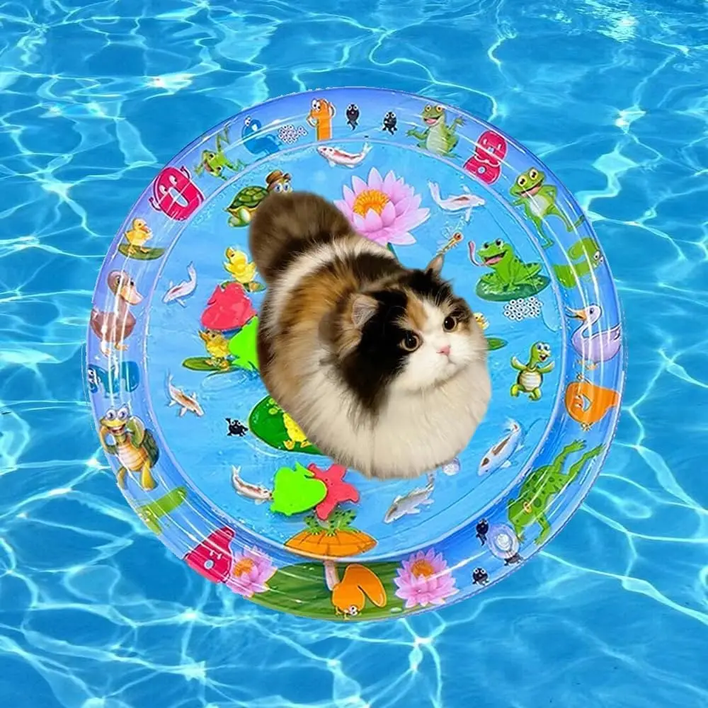 Cats Playing Water Mat Interactive Sensing Water Mat for Cats Kitten Playing Water Ice Cushion Inflatable Pet Nest Cats Cool Bed