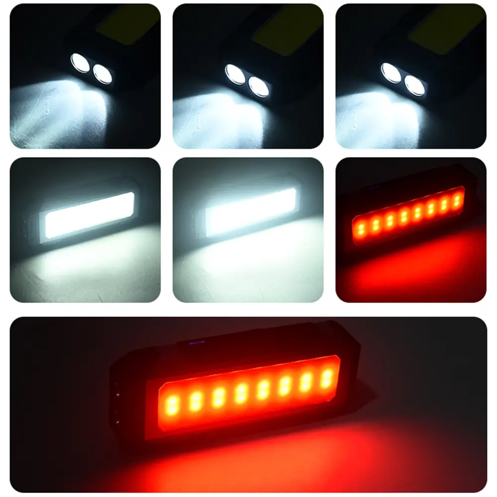 LED COB Flashlight Multifunctional with Magnet Flashlight Searchlight Dimmable Portable Lantern Waterproof for Outdoor Equipment