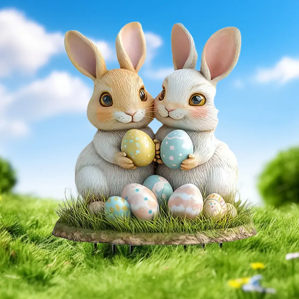 Easter Acrylic Garden Stake Decoration Multi-Function Yard Ornaments Waterproof Patio Sculpture for Outdoor Decoration