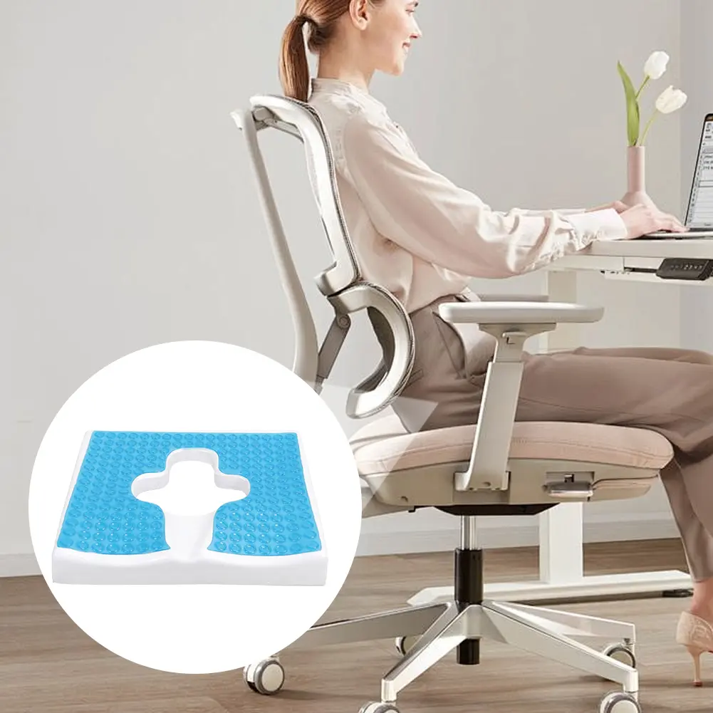 Breathable Bedsore Pad T Shaped Opening Triangular Slope Design Pad Anti Decubitus Cushion for Adults Office Chair Elderly