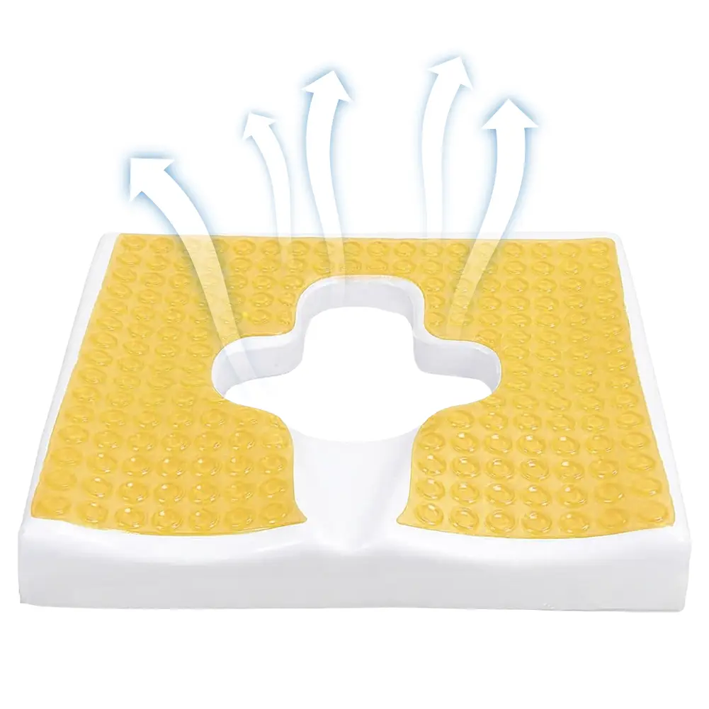 Breathable Bedsore Pad T Shaped Opening Triangular Slope Design Pad Anti Decubitus Cushion for Adults Office Chair Elderly