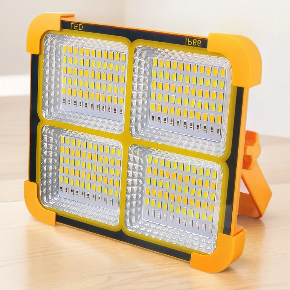 LED Solar Floodlight IP66 Waterproof Outdoor Camping Portable Lamp USB Rechargeable Solar Emergency Repair Light