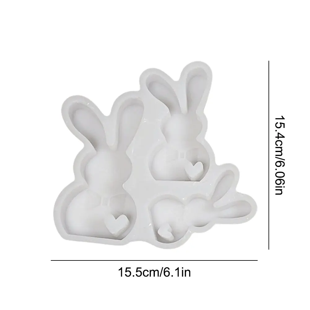 DIY Easter Bunny Silicone Mold Cute Rabbit Resin Mold Concrete Molds for Easter Table Decor