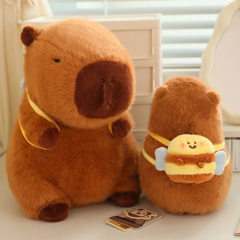 Kawaii Transform Backpack Capybara Plush Doll Pillow Pentant Turtle Shell Oyster Bee Capybara Plush Toy Gift For Boys And Girls