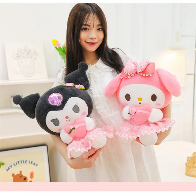 30cm Cute Sanrio Dolls Kurom Hellokitty Melody Soft Plush Dolls Toys & Hobbies Stuffed Animals Christmas Birthday Gifts For Kids