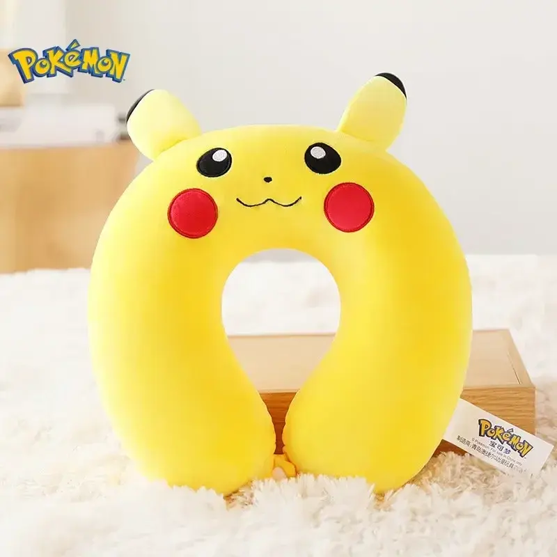 U-shaped Neck Pillow Cute Yellow Pikachu Memory Sponge Neck Pillow Soft Sleep Cute Toy Travel Rest Commuting Nap