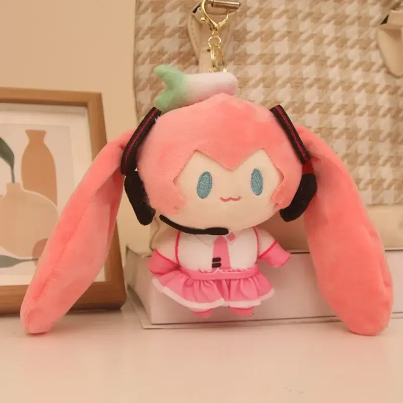 15cm Hatsune Miku Kawaii Anime Plush Toy Bag Pendant Keyring Cute Peluches Keychains Cosplay Miku Doll Backpack Decoration Gift