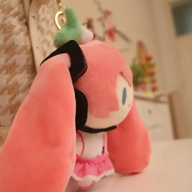 15cm Hatsune Miku Kawaii Anime Plush Toy Bag Pendant Keyring Cute Peluches Keychains Cosplay Miku Doll Backpack Decoration Gift