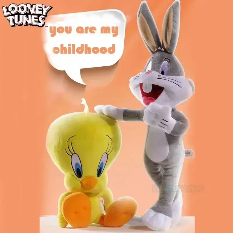 Kawaii Big Looney Tunes Bugs Bunny Plush Toy Doll Tweety Bird Bunny Anime Cartoon Movie Plushies Stuffed Doll Toys Gift