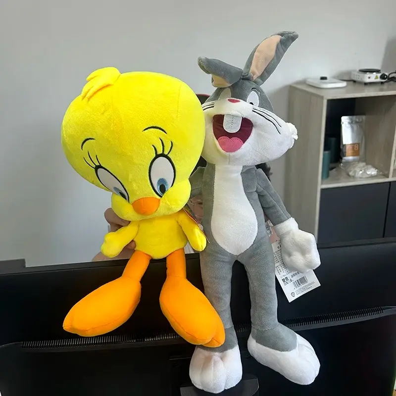 Kawaii Big Looney Tunes Bugs Bunny Plush Toy Doll Tweety Bird Bunny Anime Cartoon Movie Plushies Stuffed Doll Toys Gift