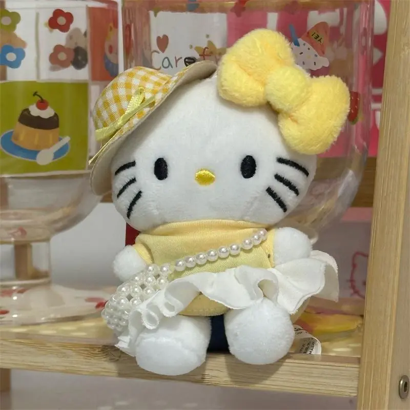 Cute Hello Kitty Plush Doll Stuffed Toy Keychain Pendant Sweet KT Cat Bag Hanging Ornaments Kid Ragdoll Girly Gifts