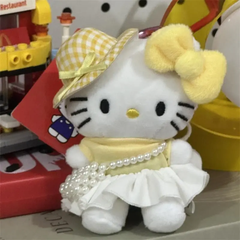 Cute Hello Kitty Plush Doll Stuffed Toy Keychain Pendant Sweet KT Cat Bag Hanging Ornaments Kid Ragdoll Girly Gifts