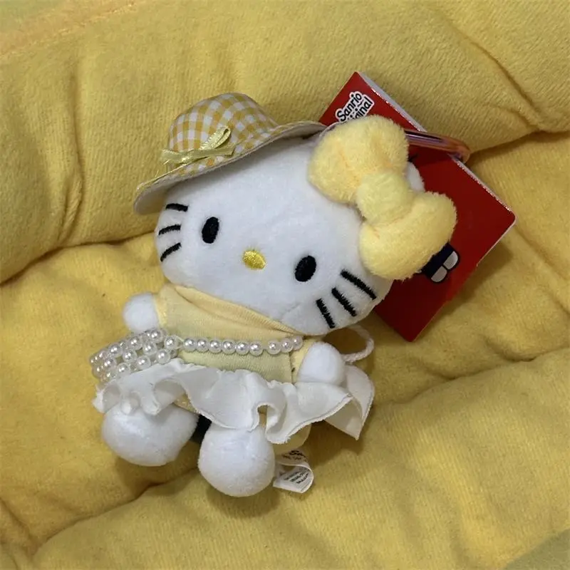 Cute Hello Kitty Plush Doll Stuffed Toy Keychain Pendant Sweet KT Cat Bag Hanging Ornaments Kid Ragdoll Girly Gifts