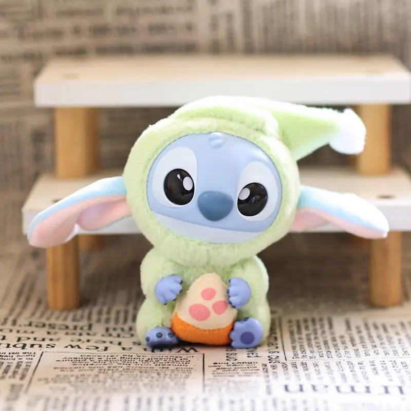 Kawaii Disney Stitch Doll Plush Toys Keychain Stitch Something Before Sleep Series Pendant Accessories Cute Key Ring Toys Gift