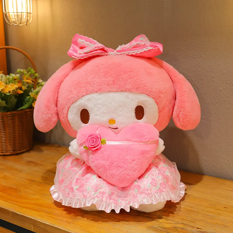 MINISO 24CM Anime Toys Kawaii Kuromi Mymelody Colorful Plush Love Series Stuffed Toy Plush Appease Doll Birthday Valentine Gifts