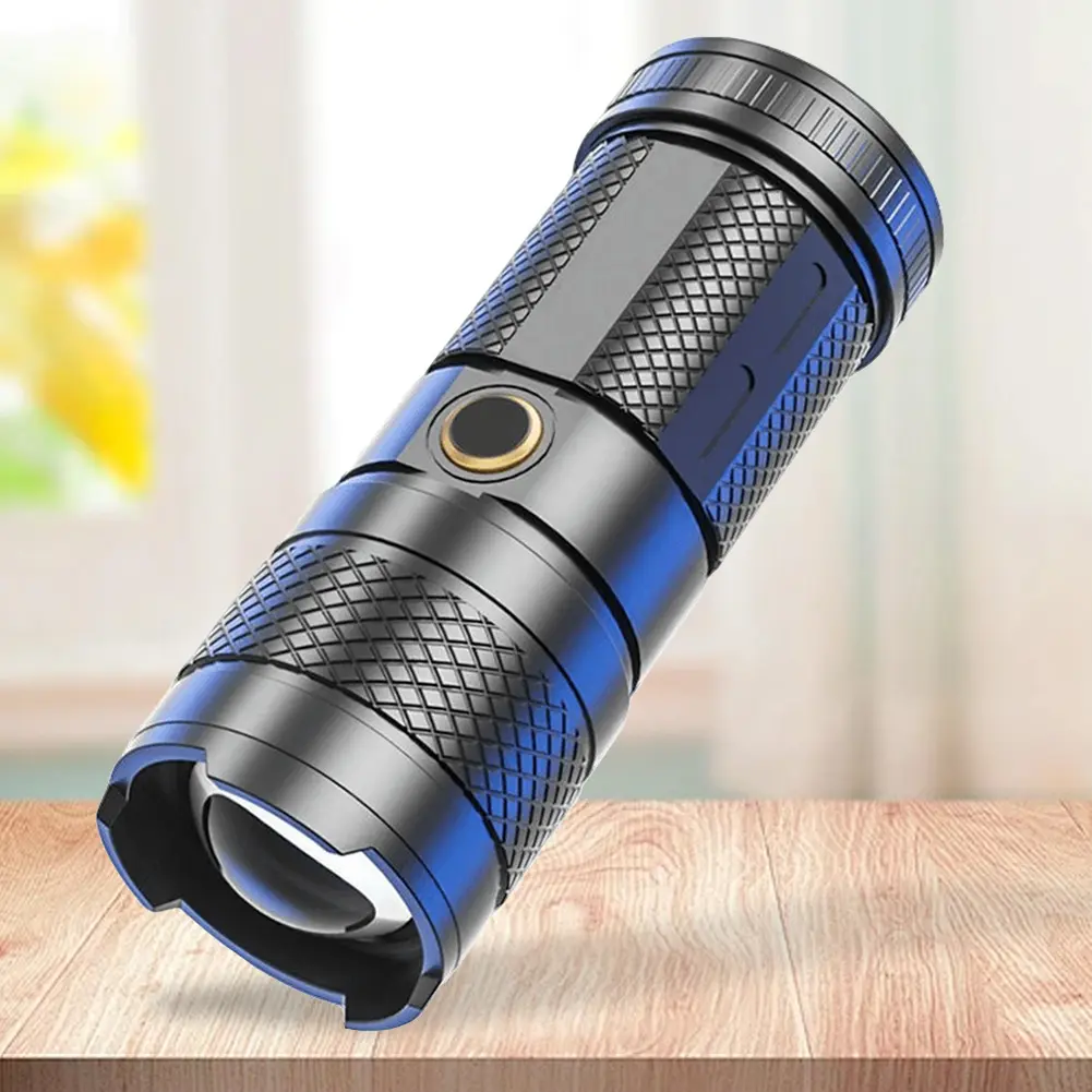 30W LED Outdoor Zoom Torch 1000LM USB Rechargeable Long Range Flashlight Telescopic Zoom Flash Light Hiking Camping Everyday Use