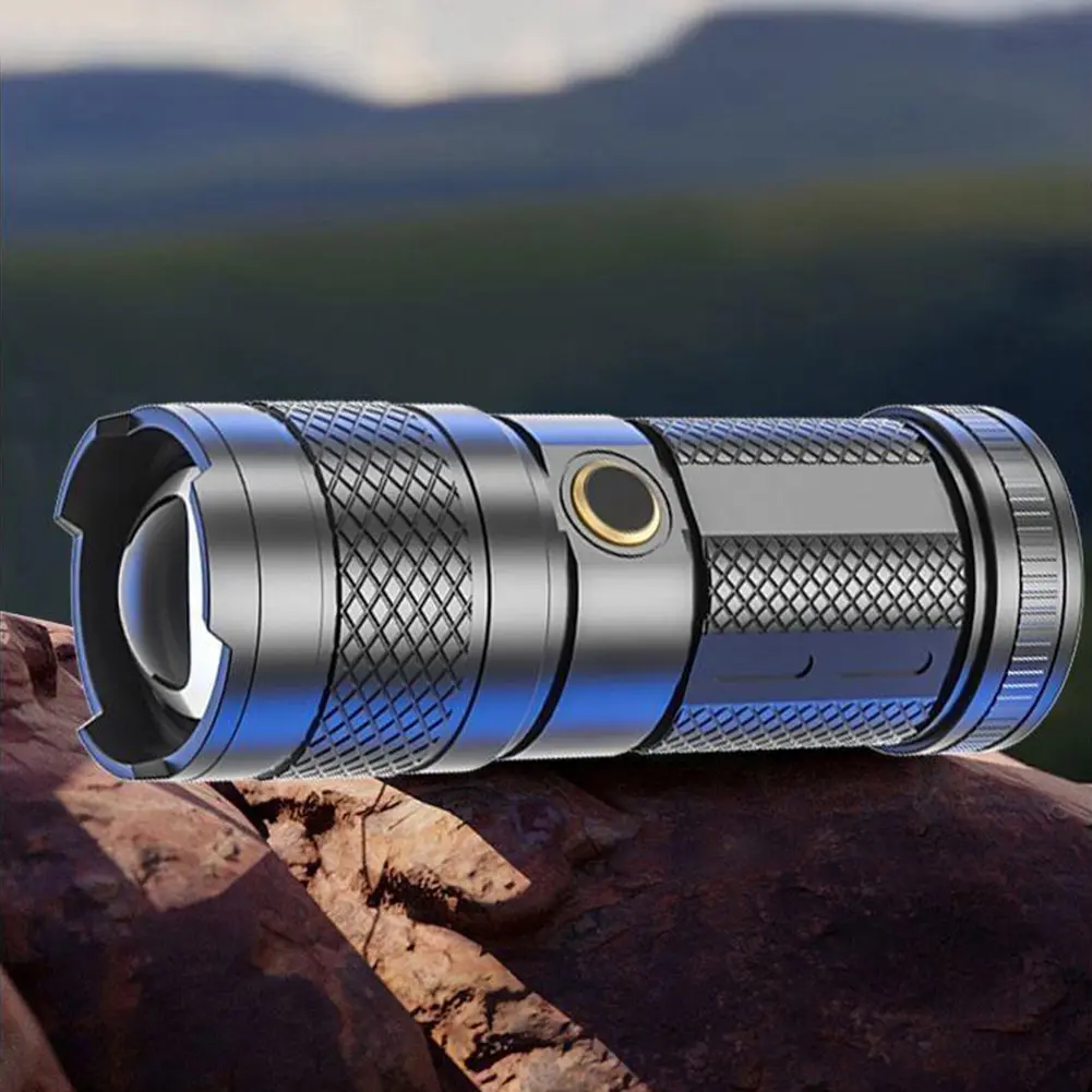30W LED Outdoor Zoom Torch 1000LM USB Rechargeable Long Range Flashlight Telescopic Zoom Flash Light Hiking Camping Everyday Use
