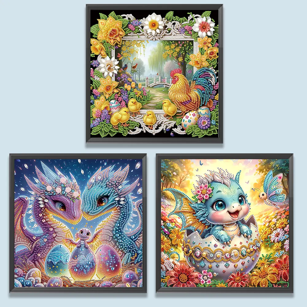 Creative Diamond Painting Kit Easter Art Craft Decoration Kit 5D DIY Partial Special Shaped Drill Home Wall Ornaments 30*30cm 