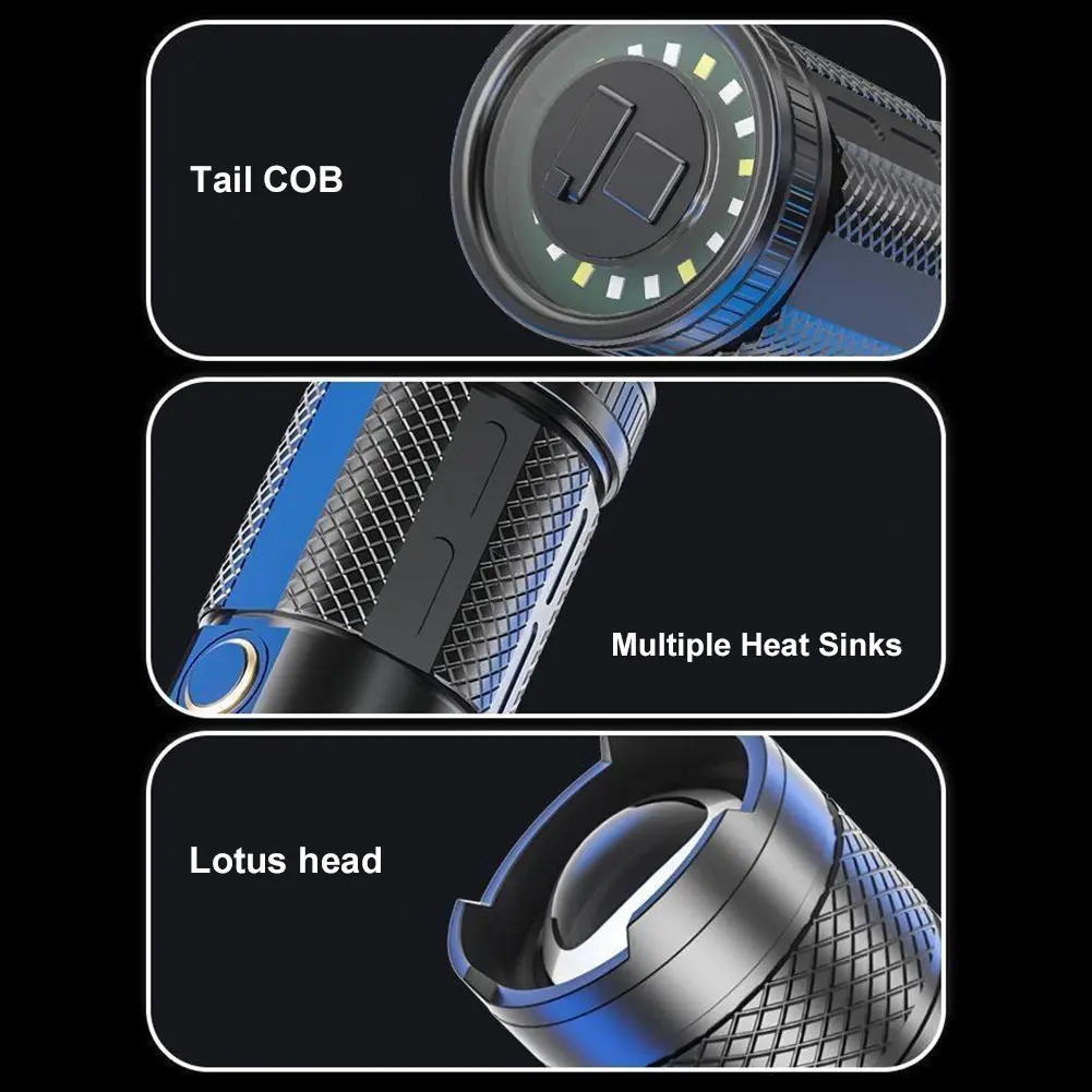 30W LED Outdoor Zoom Torch 1000LM USB Rechargeable Long Range Flashlight Telescopic Zoom Flash Light Hiking Camping Everyday Use