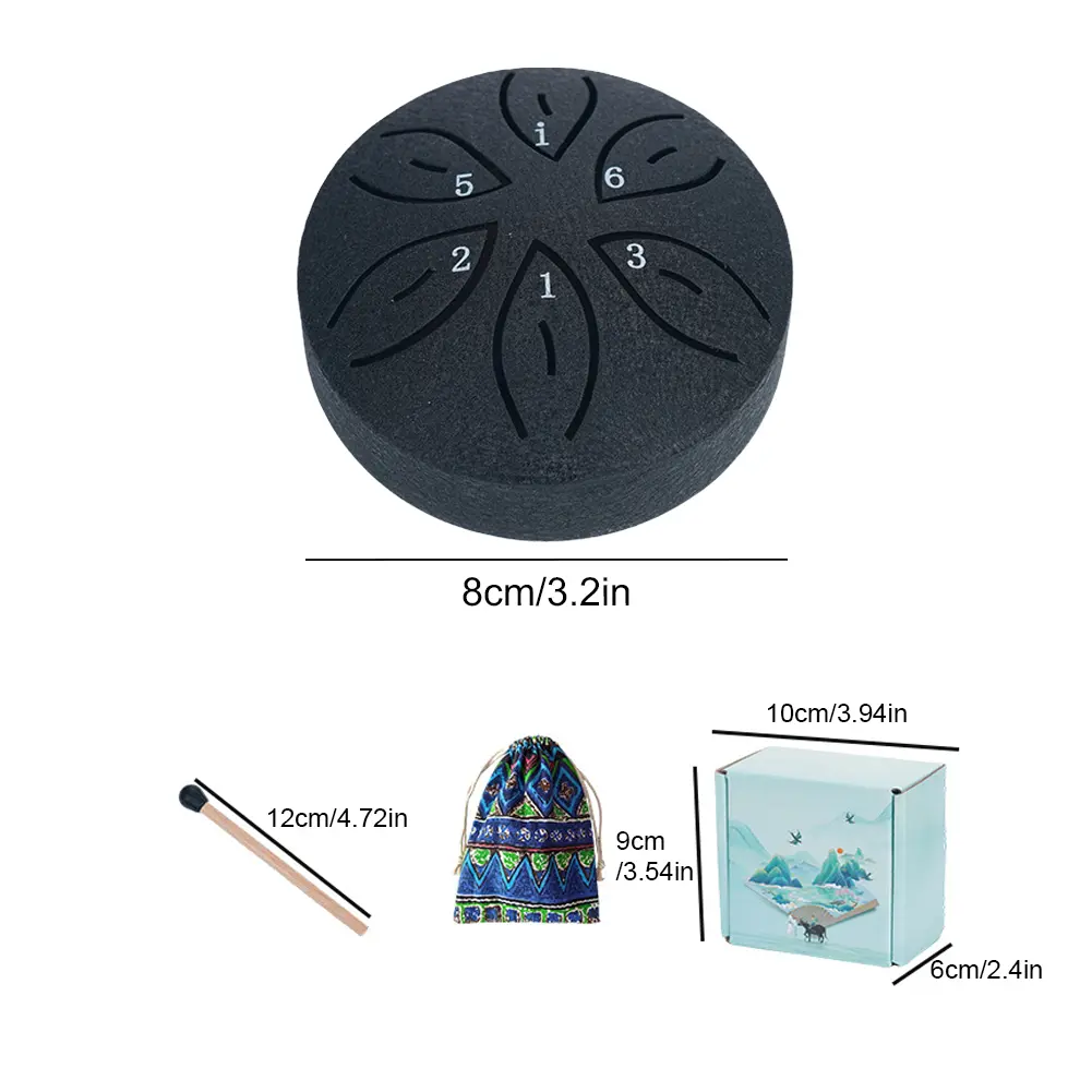 3 Inches 6 Notes Rain Drum for Outside Rain Drum Instrument Mini Handpan Drum for Yoga Meditation Unique Gift