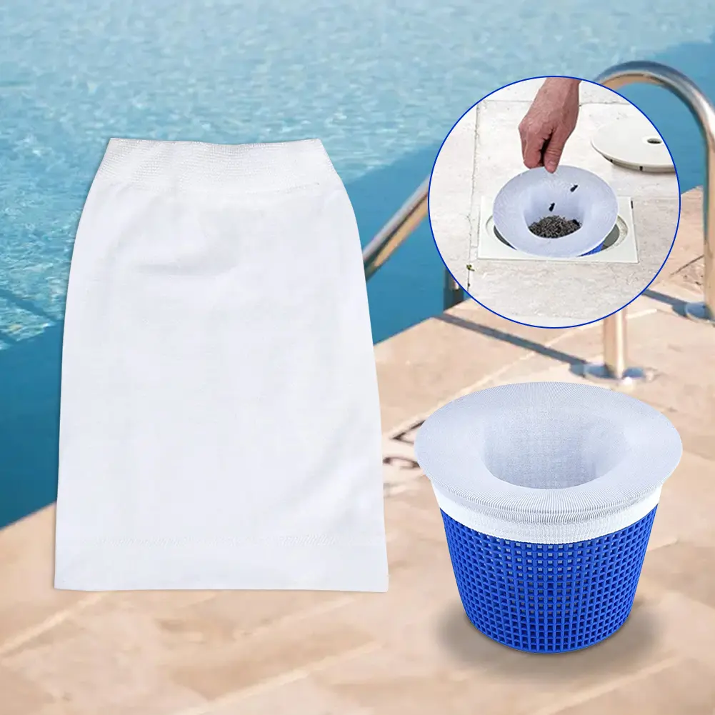 Pool Skimmer Socks Reusable Filter Replacement Savers Nylon Mesh Pool Filter Baskets Cleaner for In-Ground Above Ground Pools
