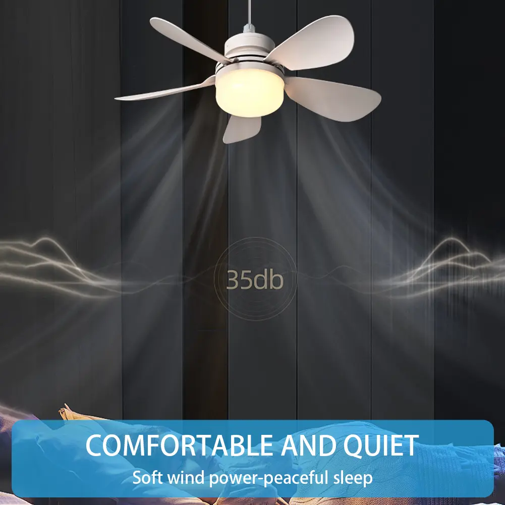Silent Ceiling Fan with LED Lantern Rechargeable Electric Cordless Fan Universal Dimming Fan for Dining Room Bedroom Living Room