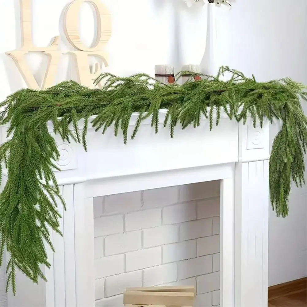 Christmas Garland Realistic Christmas Greenery Garland Soft Bendable Real Touch Garland for Mantel and Staircase Holiday Decor