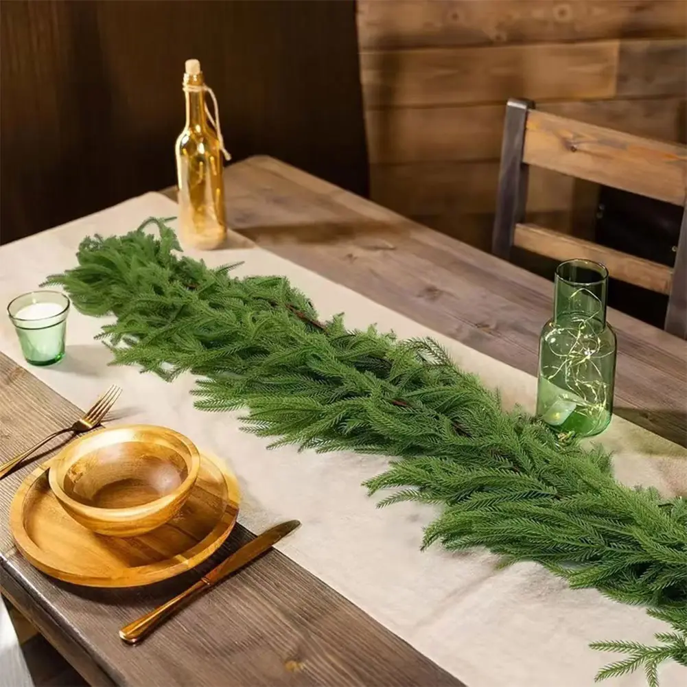 Christmas Garland Realistic Christmas Greenery Garland Soft Bendable Real Touch Garland for Mantel and Staircase Holiday Decor