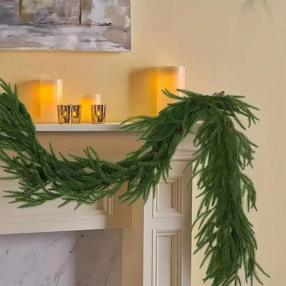 Christmas Garland Realistic Christmas Greenery Garland Soft Bendable Real Touch Garland for Mantel and Staircase Holiday Decor