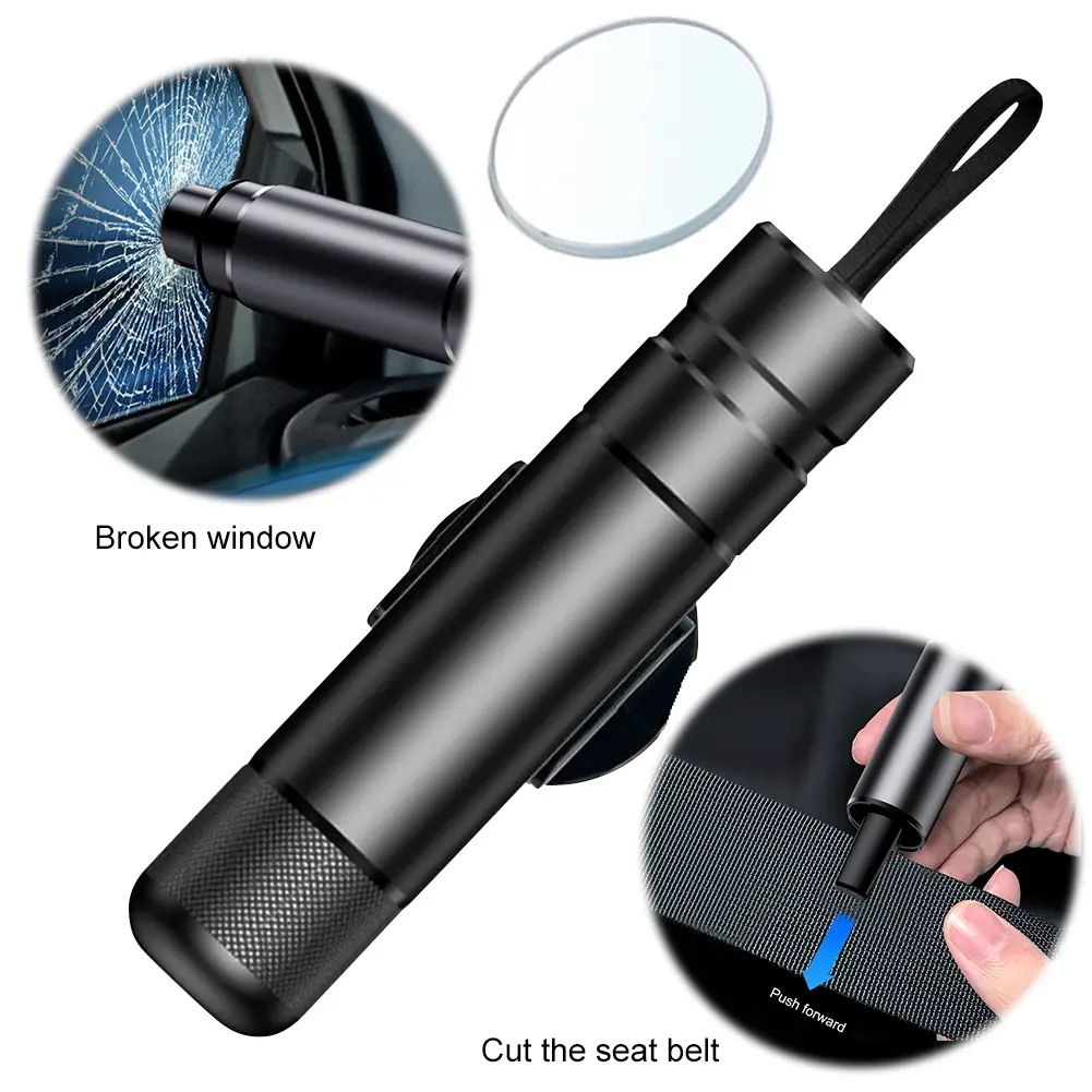 Car Safety Hammer & Glass Base Safehammer Seatbelt Cutter Window Glass Breaker Glass Breaking Punch Safe Emergency Escape Tool