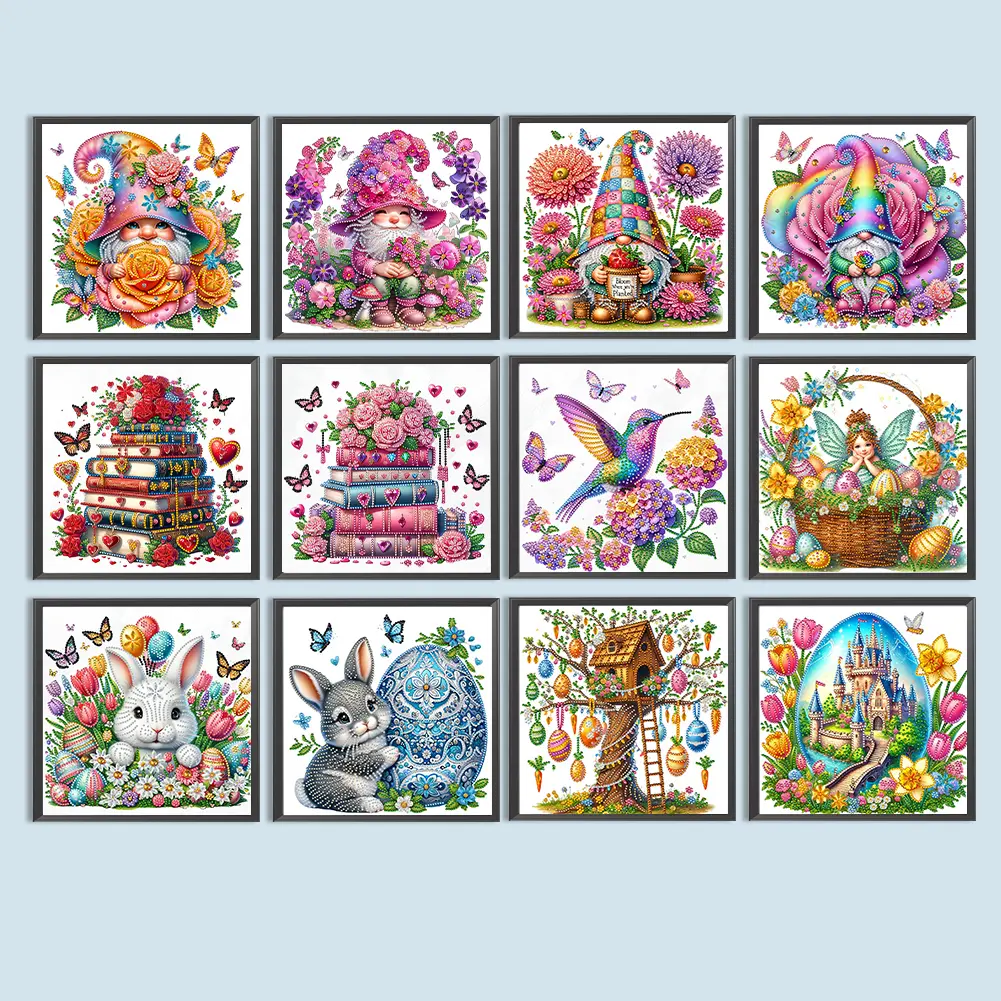 Creative Easter Decor Kit 5D DIY Partial Special Shaped Drill Diamond Painting Kit Home Decor for Bedroom Living Room 30x30cm