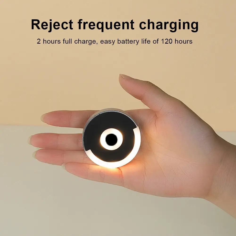 Round Bag Light with Automatic Sensor Lightweight Touch Control Bag Lamp with Back Clip Compact Purse Light Purse Accessories
