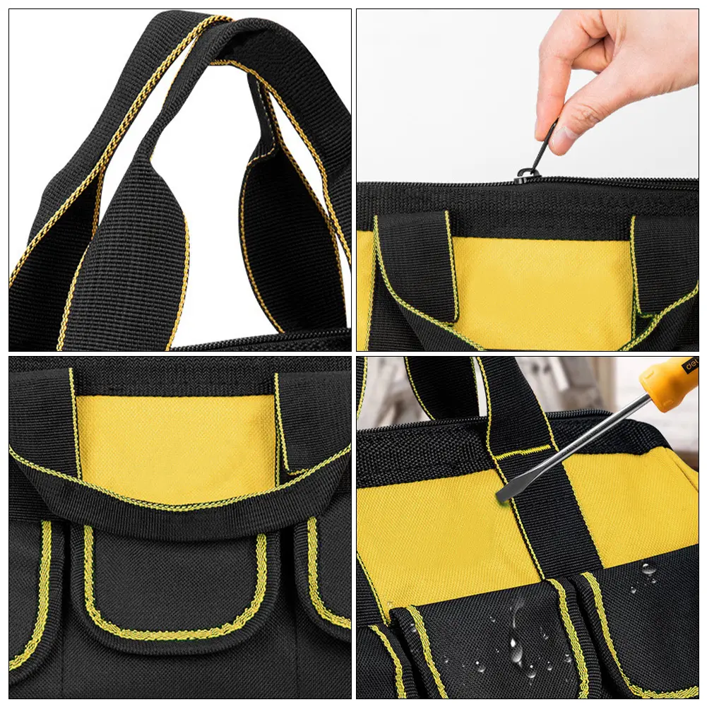 13 Inch Adjustable Shoulder Strap Organizer High Capacity Storage Bag Electricians Repairman Tools Tote Bag