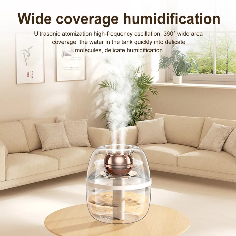 1.8L Air Humidifier with Night Light Double Spray Humidifier USB Rechargeable Cool Mist Humidifier for Bedroom Living Room 2025